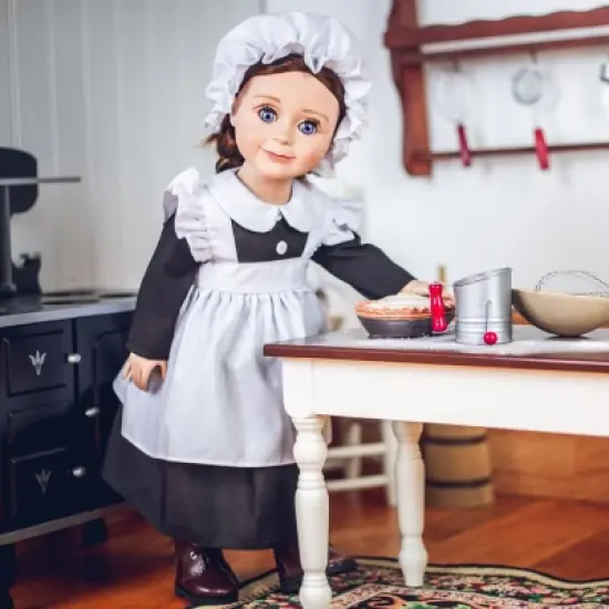 The Queen' Treasures 18 Inch Doll 5 Piece Kitchen Maid Clothes Outfit with Boots image {1}