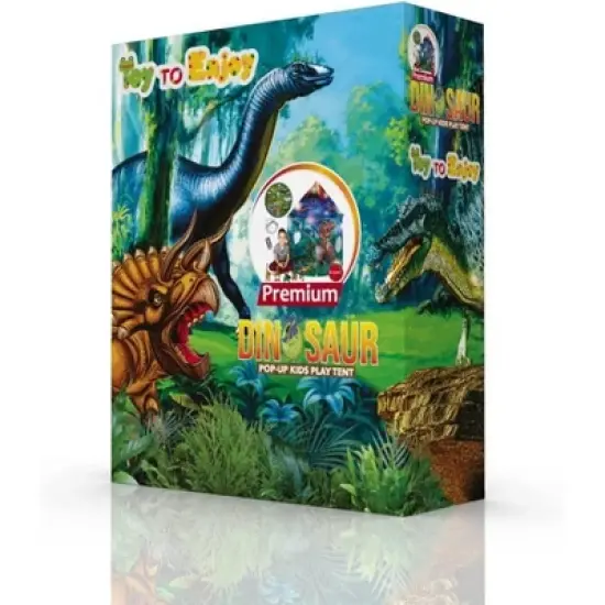 Toy To Enjoy Dinosaur Pop-Up Play Tent with Remote Controlled Lights, Dinosaur Roar Sound Button, and 6 Dinosaur Figure Toys for Boys and Girls image {7}