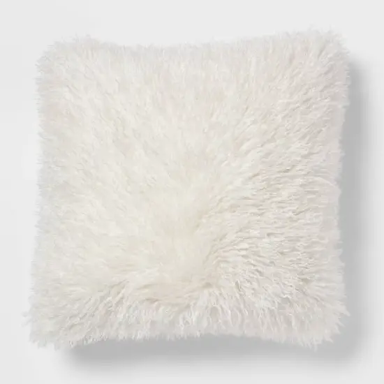 Euro Faux Mongolian Fur Decorative Throw Pillow - Threshold&trade; image {7}