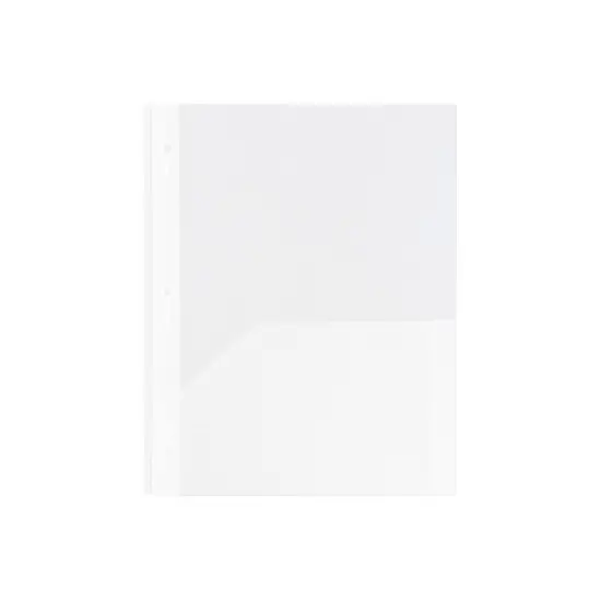 JAM Paper Plastic Two-Pocket School POP Folders w/Metal Prongs Clasps Clear 382ECCLDB image {4}