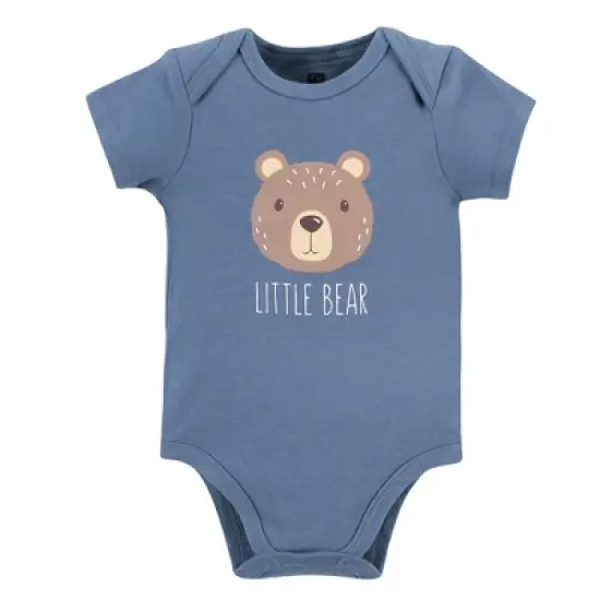 Hudson Baby Infant Boy Cotton Bodysuits 3pk, Little Bear image {1}