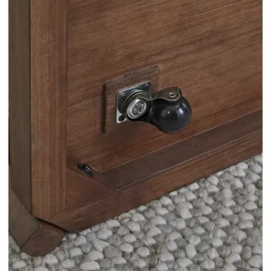 Signature Design by Ashley Trenmour Mid-Century Modern Rectangular Coffee Table with Storage Drawer, Casters & Shelf, Brown image {3}