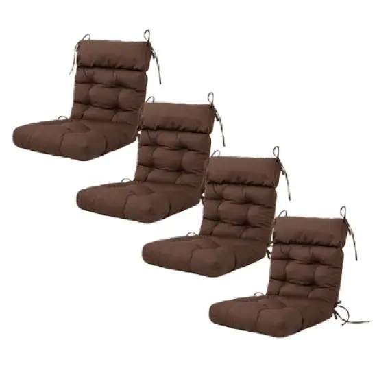 ARTPLAN Patio Chair Cushion,Tufted Adirondack Outdoor Chair Cushion,Wicker High Back Outdoor Seat Cushion,Set of 4,21"X21"X4" (4 Pack) image {8}