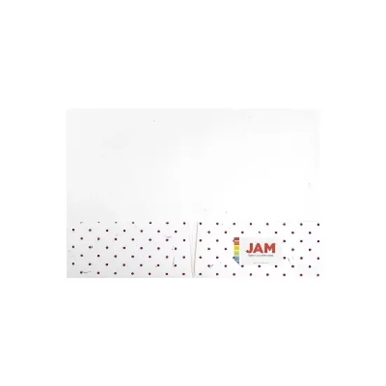 JAM Paper Handmade Recycled Folders White with Burgundy Dots 9935980D image {2}
