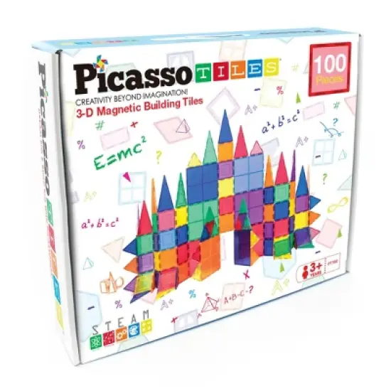 Picasso Tiles Magnetic Tile 100pc Building Set image {9}