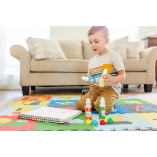 Tadpoles 16 Tiles Transportation Playmat for Kids | 16 Interlocking Tiles | Safe & Durable | Total Floor Coverage 50 x 50 | Ages 3 & Up | Multicolor image {2}