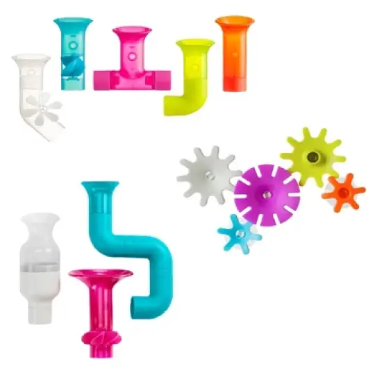 Boon BUNDLE Building Toddler Bath Tub Toy with Pipes Cogs and Tubes image {11}