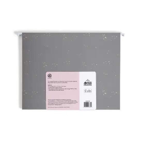 U Brands 6ct Hanging File Folders Simple Speckle: Office Supplies Organizer, Multicolored, 150 Sheet Capacity image {6}
