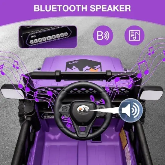 Kids RC Electric Truck, Battery Operated Vehicle with Remote Control, Spring Suspension, LED Lights, Bluetooth, 3 Speed Gears, Parent Remote Control image {7}