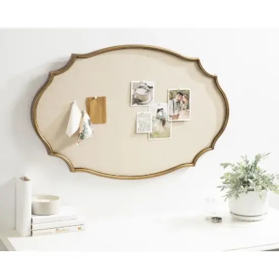 Kate and Laurel Leanna Framed Pinboard, 23.25x35.75, Gold image {4}