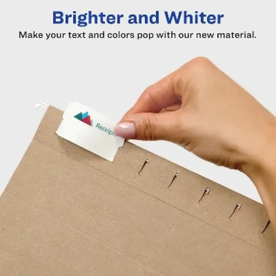 Avery Print/Write-On Hanging Tabs 1/5 Tab 2 1/16 White 90/Pack 5567 image {1}