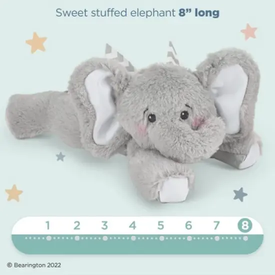 Bearington Baby Lil' Spout Rattle: 8-Inch Plush Stuffed Gray Elephant Rattle, Shaker Toy with Soft Plush Fur, Floppy Ears image {5}