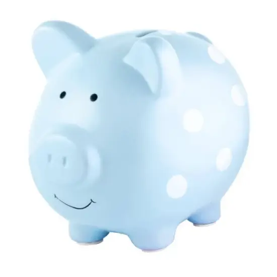 Pearhead Piggy Bank - Blue Polka image {7}