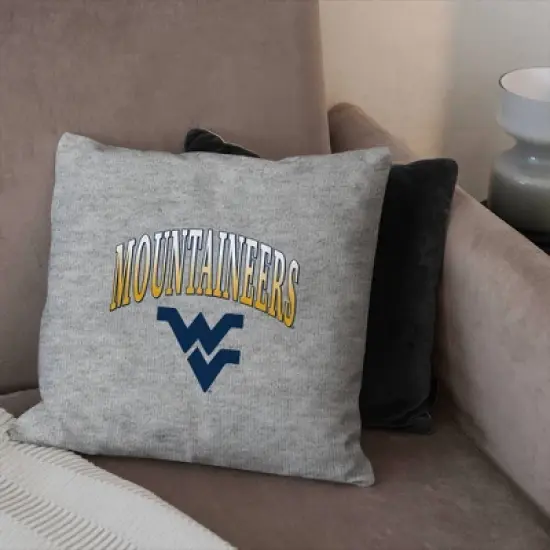 NCAA West Virginia Mountaineers 16" Heather Gray Sweatshirt Pillow image {2}