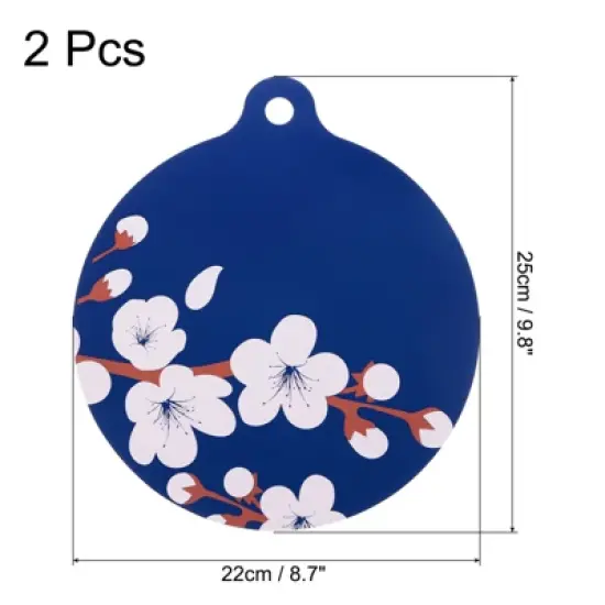 Unique Bargains Non-Slip Multifunctional Silicone Mats for Induction with Handle 2 Pcs image {1}