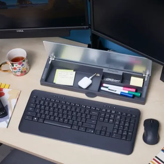 ECR4Kids MessageStor Keyboard Write and Store, Desktop Dry-Erase with Storage and Built-In Organizer image {4}