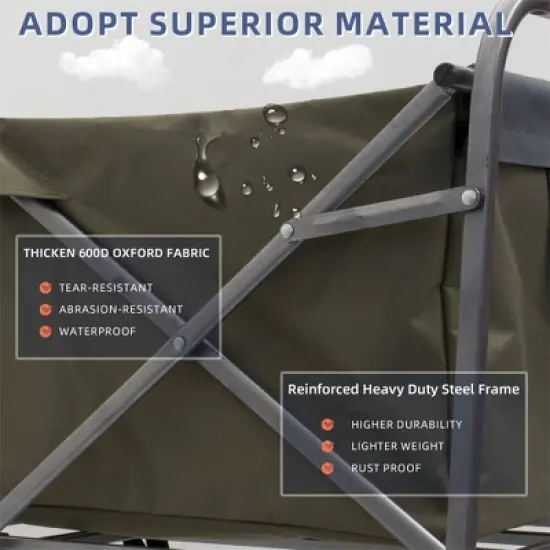 Collapsible Foldable Wagon, Portable Collapsible Wagon Carts, Beach Large Capacity Heavy Duty Folding Wagon For Sports, Shopping, Camping, Hiking image {4}