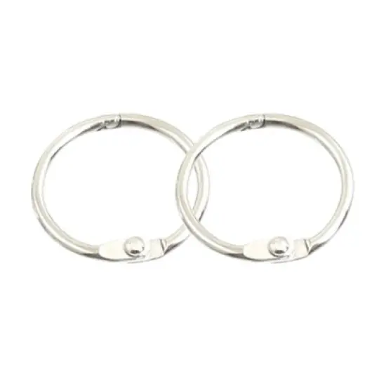 Unique Bargains Metal Loose Leaf Binder Scrapbook Key Book Rings 20 Pcs image {2}