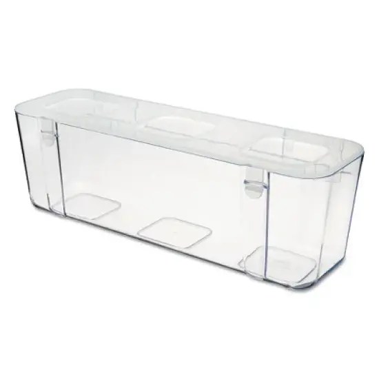 Deflecto Stackable Caddy Organizer, Large, White, 13.24" x 4" x 4.38" image {4}