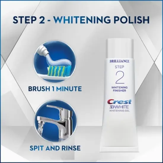 Crest 3D White Brilliance + Whitening Two-step Toothpaste with Hydrogen Peroxide - 2pk image {6}