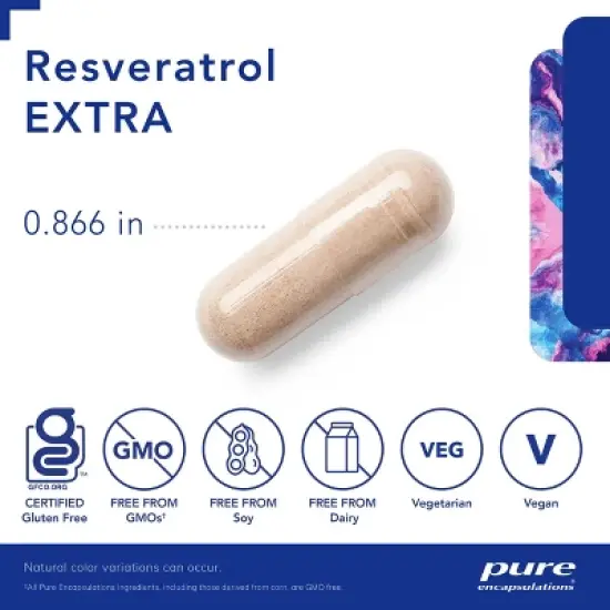 Pure Encapsulations Resveratrol EXTRA - 100 mg Trans-Resveratrol - Healthy Cellular & Cardiovascular Function* - Non-GMO & Gluten Free image {2}
