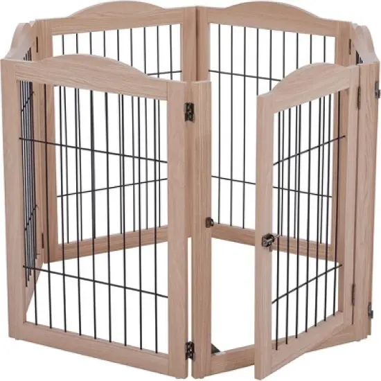 Arf Pets 30.5" Tall Freestanding Folding Dog Gate Extension - Walnut image {5}