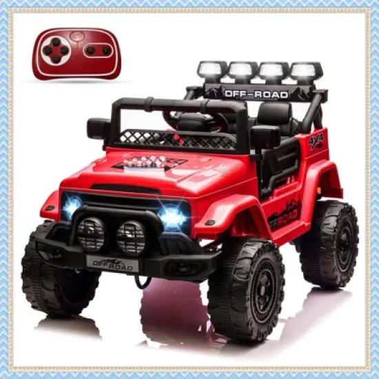 12V Kids Ride On Car, Electric Truck Ride On Toys with 5MPH Max Speed, Remote Control, LED Lights, and Music for Kids Gifts image {11}