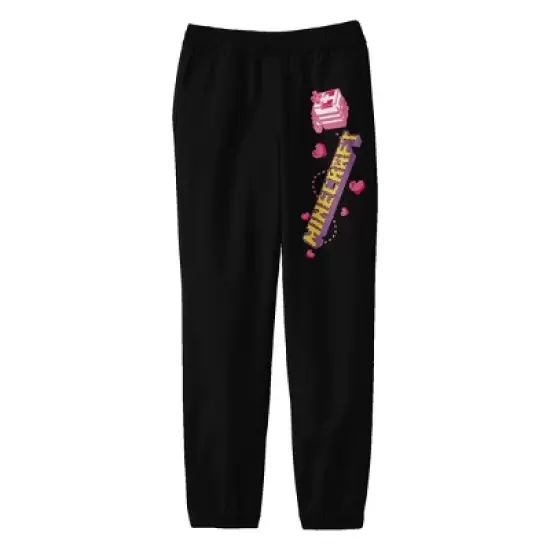 Minecraft Block Butterfly Flying Over Logo Youth Black Graphic Sweatpants image {2}