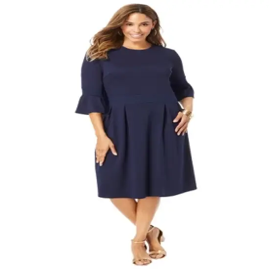 Jessica London Women&rsquo;s Plus Size Ponte Fit & Flare Dress image {1}