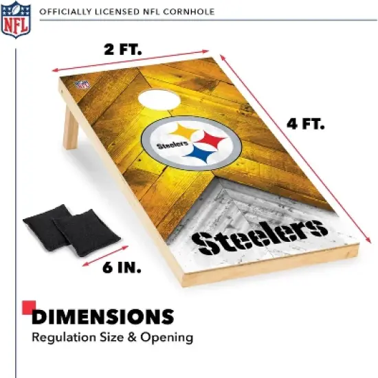 NFL Pittsburgh Steelers 2'x4' Wood Cornhole Set image {5}