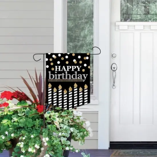 Big Dot of Happiness Adult Happy Birthday - Gold - Outdoor Home Decorations - Double-Sided Birthday Party Garden Flag - 12 x 15.25 inches image {5}