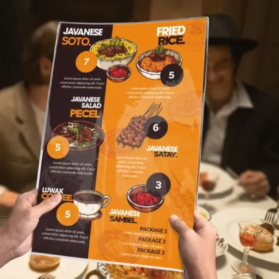 WeChef 11"x17" Double-Sided All Clear Vinyl Menu Cover 2 View Plastic Menu Holder Top Loading Restaurant Cafe 30 Pack image {6}