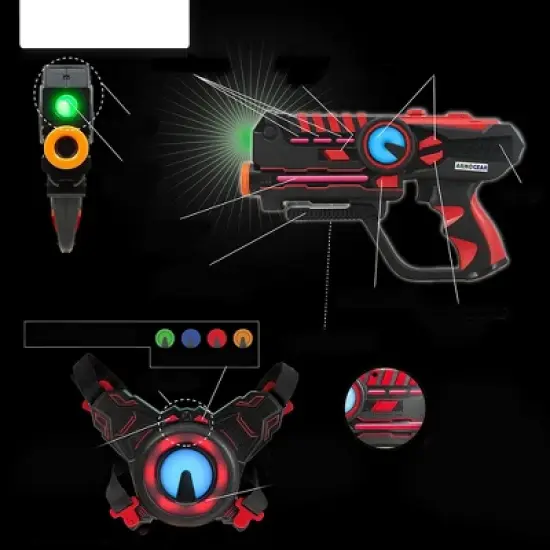 ArmoGear Infrared 0.9Mw Laser Tag blasters & Vests - Pack Red & Blue - Set of 2 image {2}