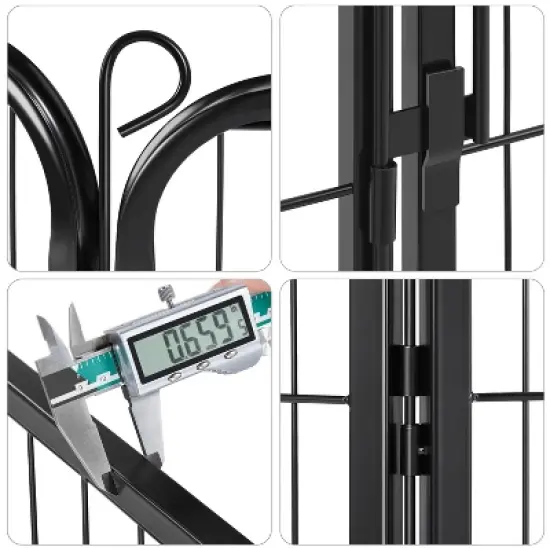 Yaheetech 8 Panels Metal Dog Playpen Outdoor Indoor Fence, Black image {4}