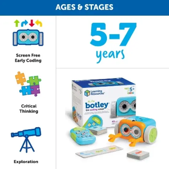 Learning Resources Botley the Coding Robot, Coding STEM Toy, 45 Piece Coding Set, Ages 5+ image {4}
