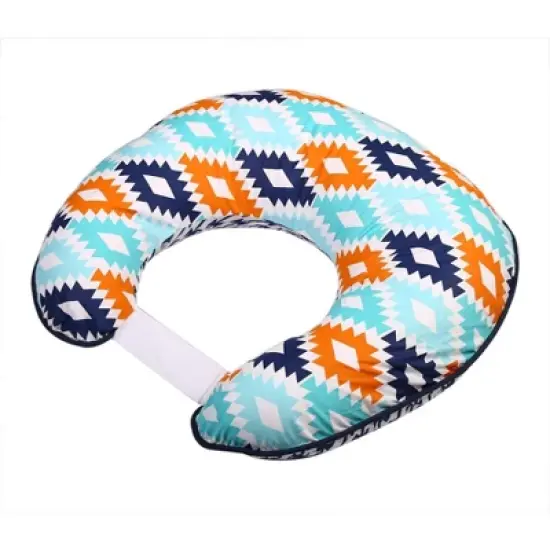 Bacati - 3 pc Liam Aztec Print Aqua Orange Navy Hugster Feeding & Infant Support Nursing Pillow image {7}