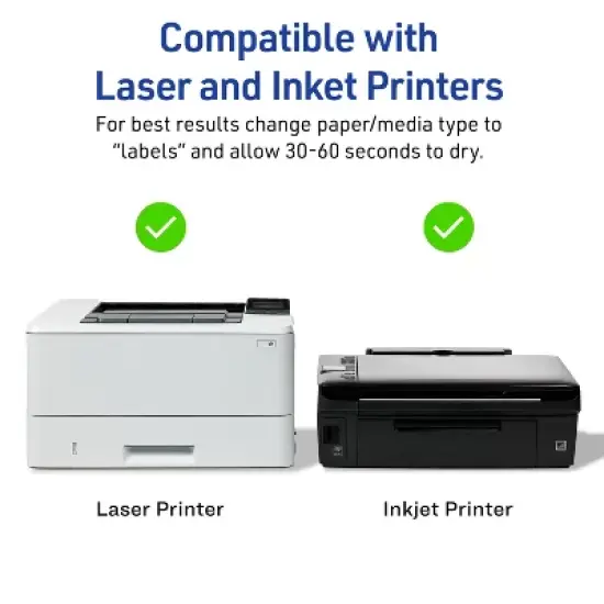 Avery Printable Address Labels with Sure Feed, 1-1/3" x 4", Matte Clear, Permanent Adhesive, Laser & Inkjet, 140 Blank Mailing Labels (8124) image {6}