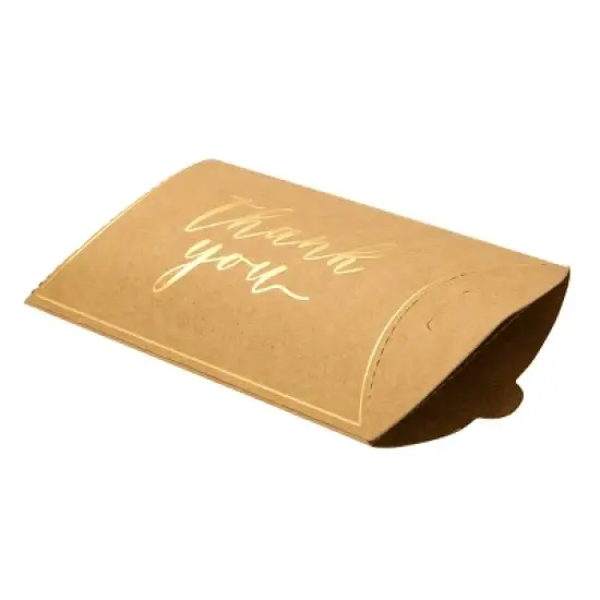 Sparkle and Bash 100 Pack Kraft Thank You Boxes for Favors with Gold Foil, Bulk Gift Wrap for Party Supplies, 5.2 x 3.2 In image {3}