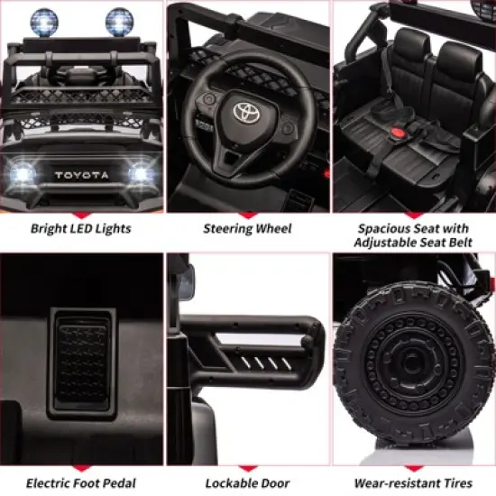 12V Ride On Truck Car for Kids, Kids Car w/2.4G Remote Control, Led Lights, Suspension, Safety Belt, Powered Electric Vehicle for Boys and Girls image {1}