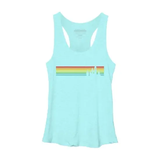 Design By Humans Retro Castle Sunset Stripes By Racerback Tank Top image {4}