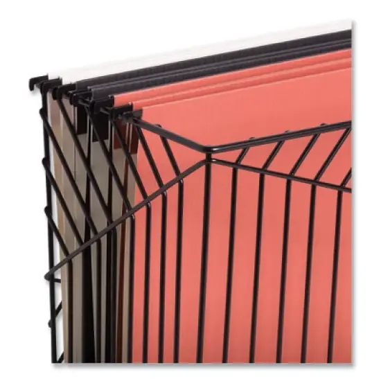 U Brands Vena Hanging File Basket, Letter Size, 6.85" Long, Black image {3}