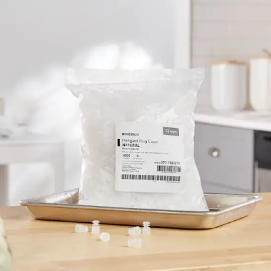 McKesson Tube Closure Flanged Plug Cap Natural Polyethylene 177-118127C 1000 per Bag image {3}