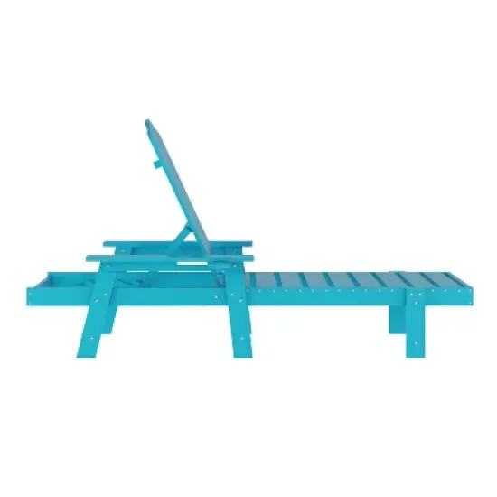 Emma and Oliver Recycled HDPE Adjustable Adirondack Lounger with Fold Out Cupholder for Indoor/Outdoor Use image {6}