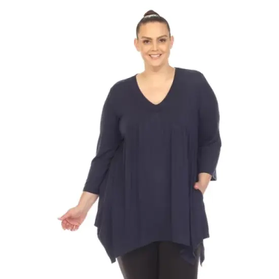 Plus Size Empire Cut V-Neck Tunic Top image {12}
