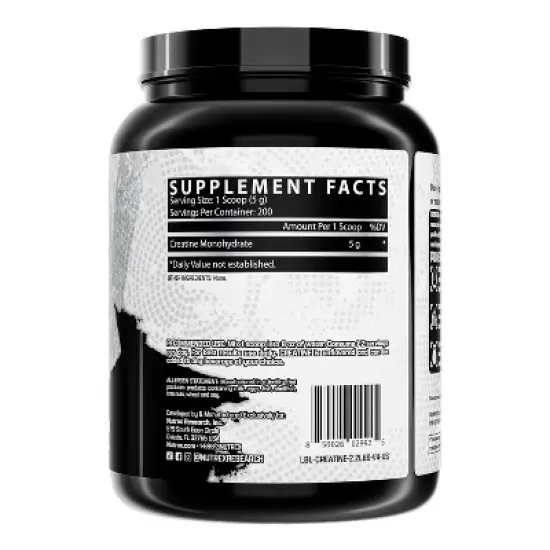 Nutrex Research Micronized Creatine Monohydrate Powder - 200 Servings for Muscle Gain, Strength and Performance image {4}