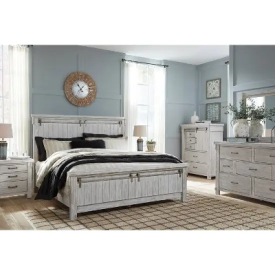 Brashland Three Drawer Nightstand White - Signature Design by Ashley image {6}