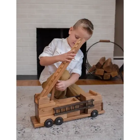 Remley Kids Wooden Toy Firetruck with Ladders image {3}