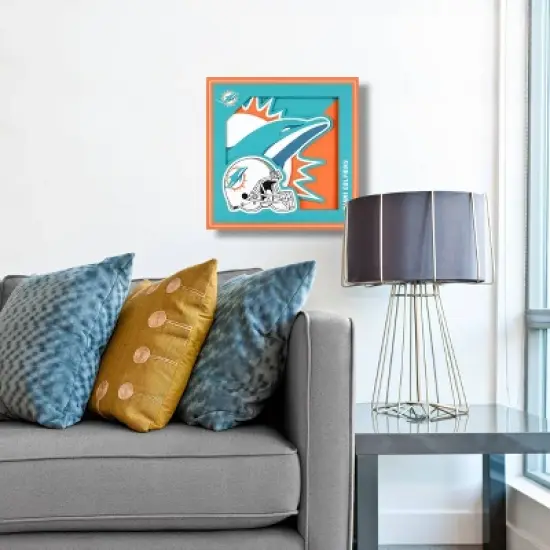 NFL Miami Dolphins 3D Logo Series Wall Art - 12"x12" image {1}