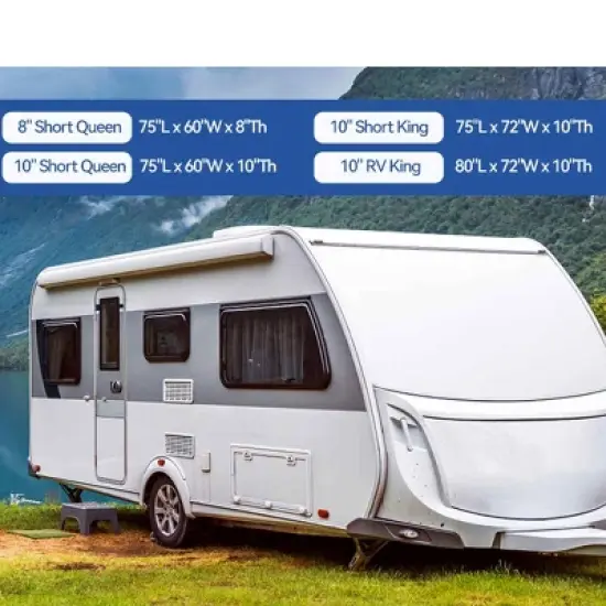 Vipbear RV Mattress, Tencel Cover, Premier Cooling Green Tea/Gel Medium Firm Mattress in a Box, Back Supportive,Made in USA image {9}