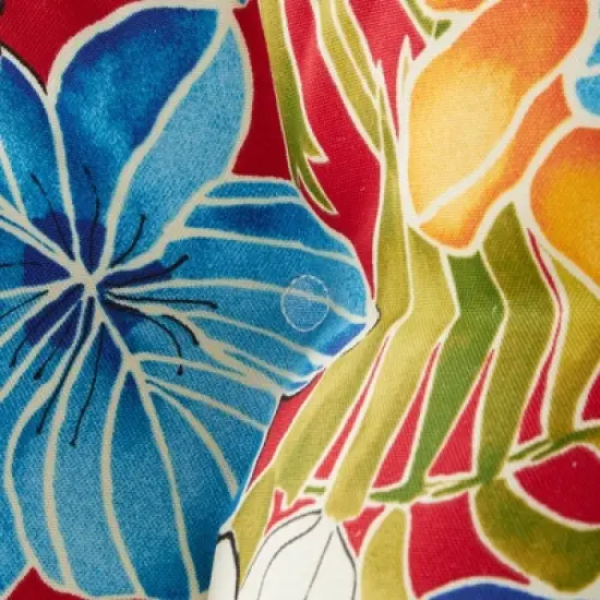 Aloha Red Floral Outdoor Bench Cushion - Kensington Garden image {5}